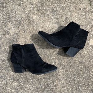 Suede Black Booties